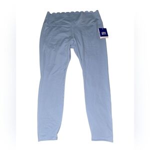 Womens JoyLab Sky Blue High Rise Leggings, Scalloped Waist, XXL, NWT!!!